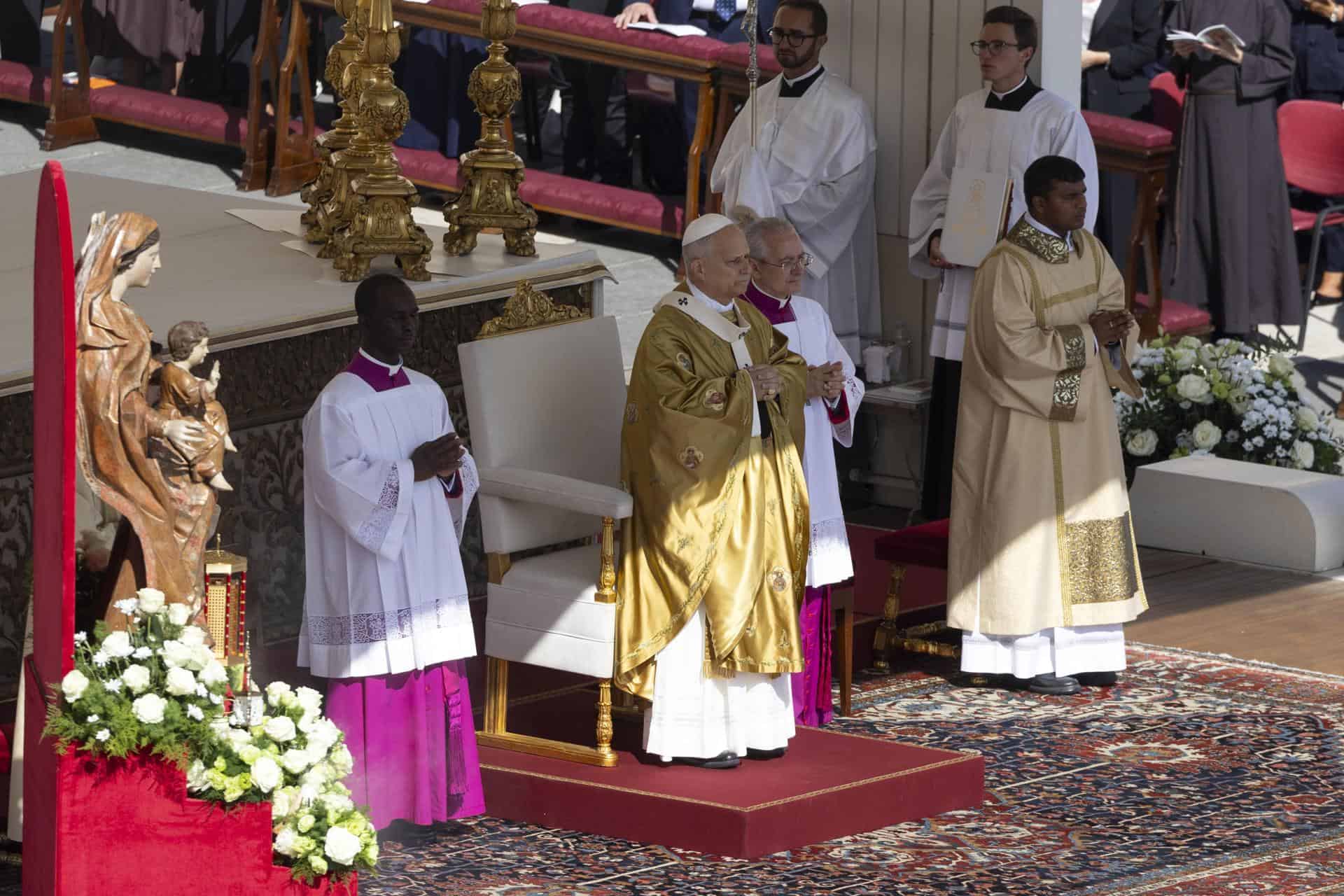 El Papa León XIV durante la ceremonia de canonización de Carlo Acutis y Piergiorgio Frassati, en el Vaticano, el 7 de septiembre de 2025.