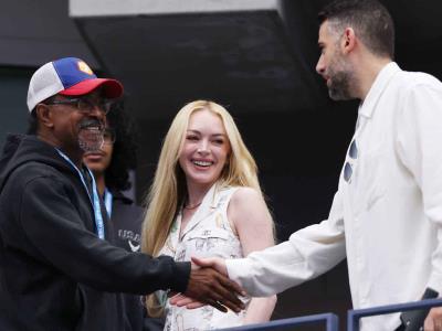 Bruce Springsteen, Lindsay Lohan y Stephen Curry en la final de tenis