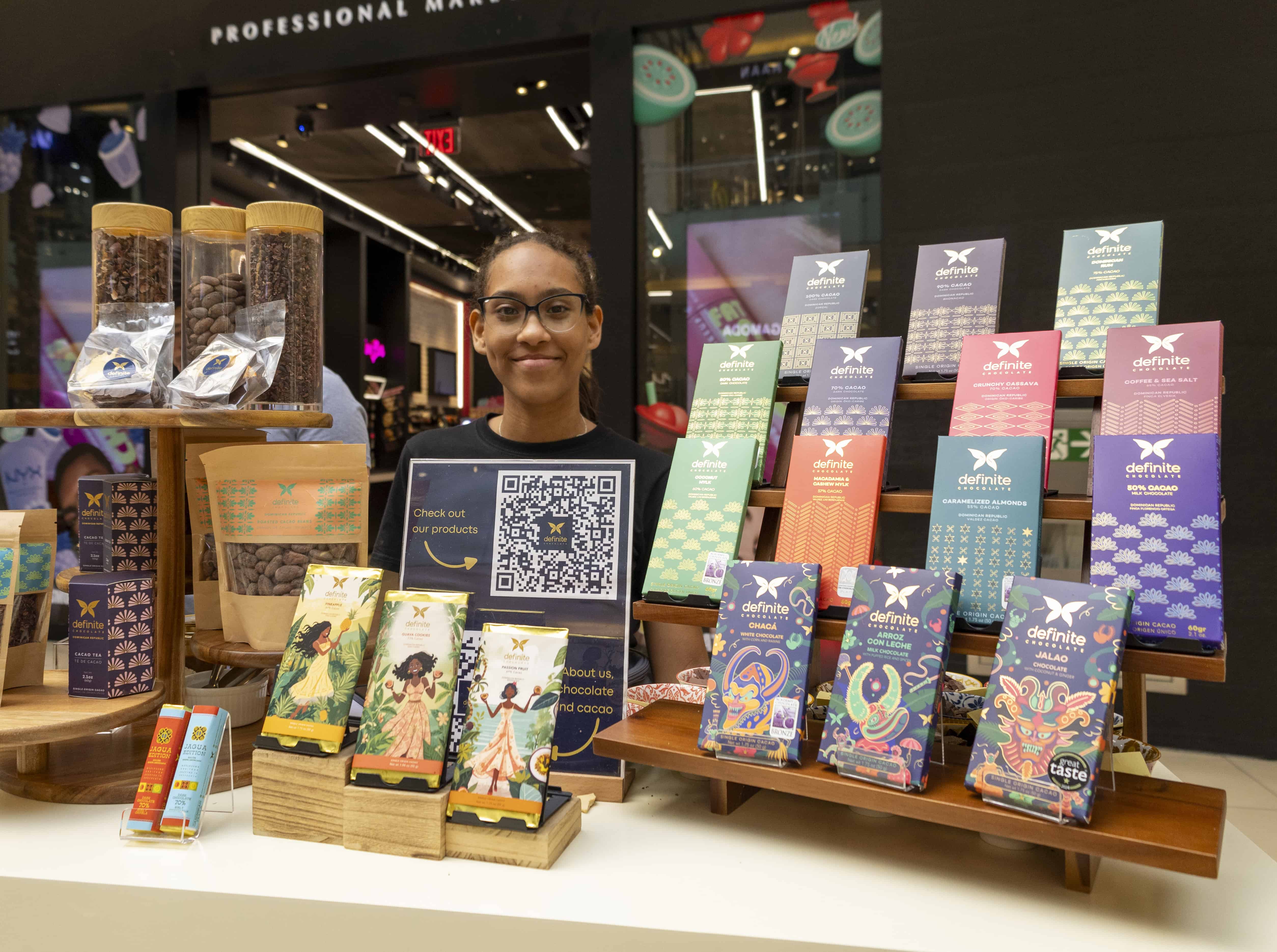 Productos elaborados con cacao dominicano presentados en el Quinto Festival del Chocolate Dominicano. 