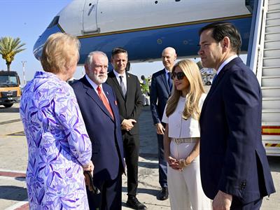Marco Rubio aterriza en Israel para su visita de dos días