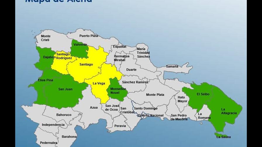 COE coloca en alerta amarilla a Santiago, La Vega y Santiago Rodríguez por fuertes lluvias COE coloca en alerta amarilla a Santiago, La Vega y Santiago Rodríguez por fuertes lluvias