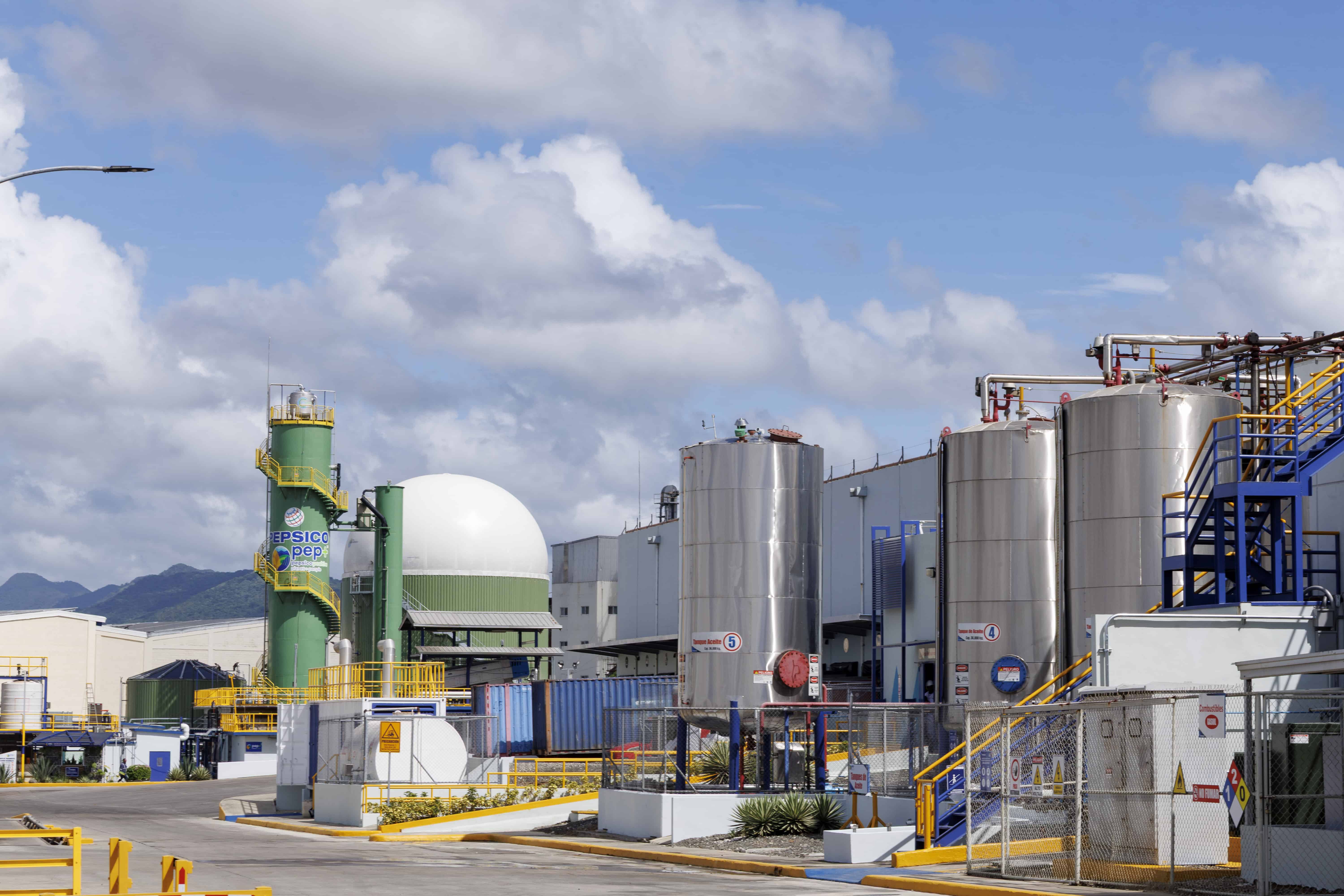 Vista del biodigestor en las instalaciones de PepsiCo.