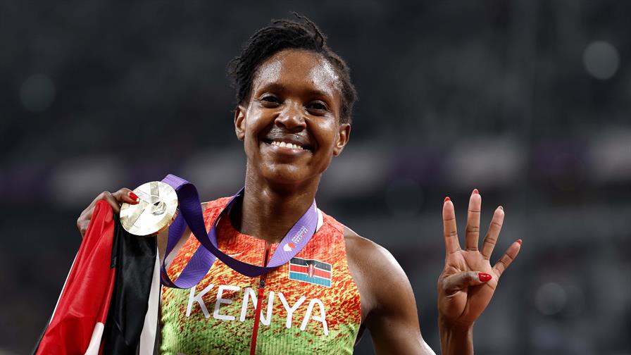 Cuarto oro mundial para la keniata Faith Kipyegon en 1,500 metros Cuarto oro mundial para la keniata Faith Kipyegon en 1,500 metros