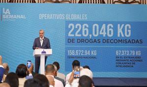 Abinader presenta resultados del combate al narco: 226 mil kilos de drogas incautados en cinco años