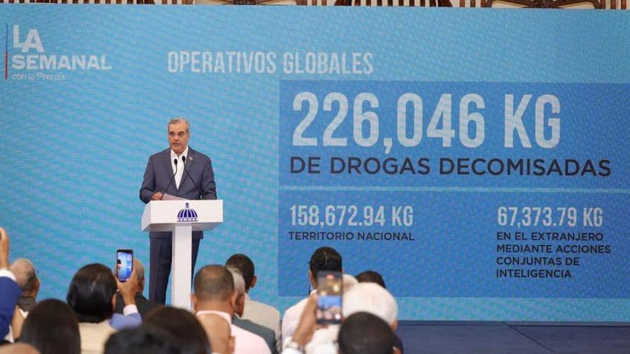 Abinader presenta resultados del combate al narco: 226 mil kilos de drogas incautados en cinco años Abinader presenta resultados del combate al narco: 226 mil kilos de drogas incautados en cinco años