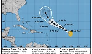 Se forma la tormenta tropical Gabrielle en el Atlántico