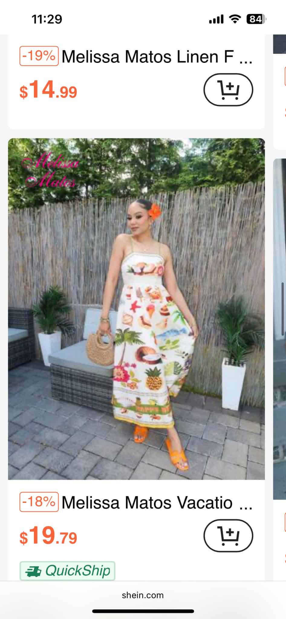 ienda de Melissa Matos en Shein.