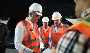Abinader supervisa la construcción del paso a desnivel en la Prolongación 27 de Febrero