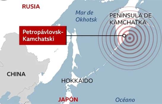 Alerta de tsunami por sismo de magnitud 7.8 frente a las costas del oeste de Rusia