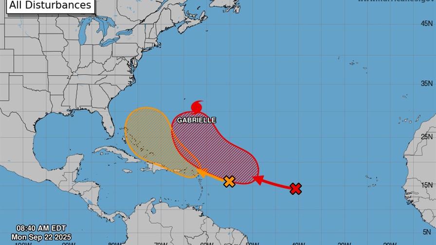 Gabrielle gana fuerza en el Atlántico; dos ondas tropicales en vigilancia por posible cercanía a RD