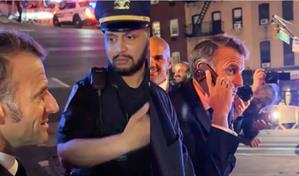 Macron obligado a caminar en Nueva York por caravana de Trump