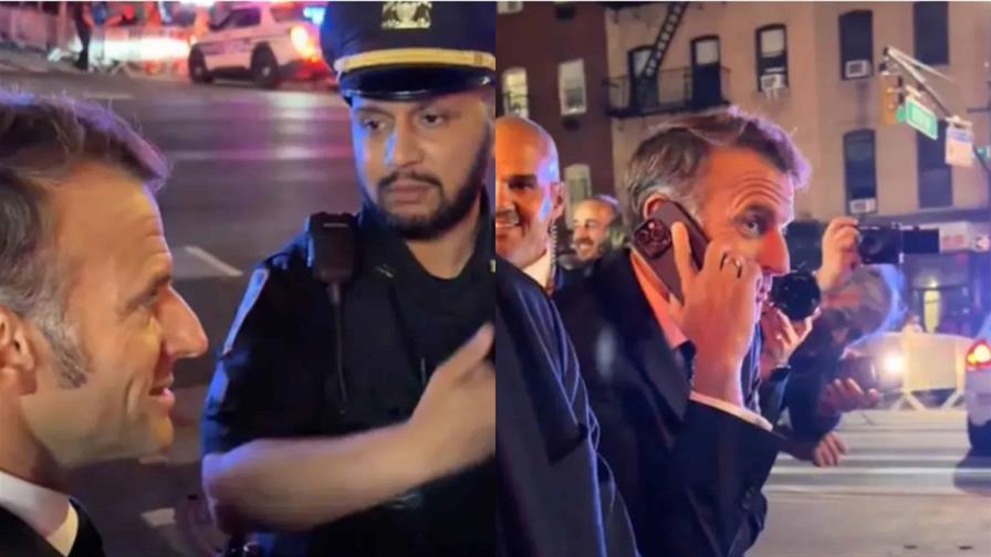 Macron obligado a caminar en Nueva York por caravana de Trump