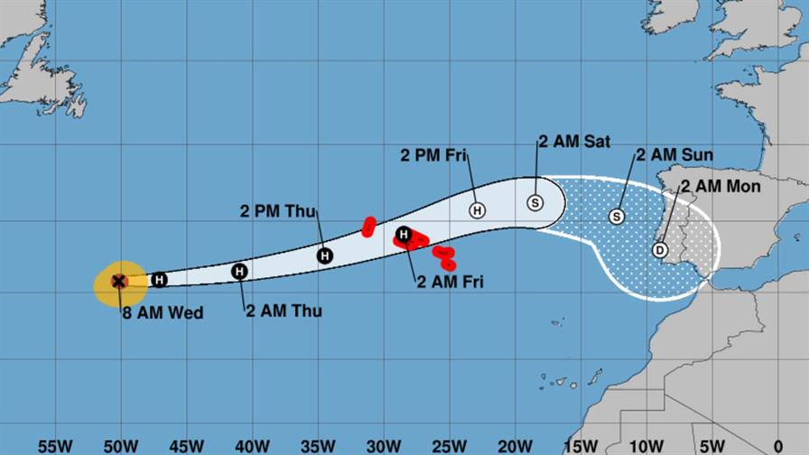 El huracán Gabrielle amenaza con impactar en las islas portuguesas Azores con categoría tres