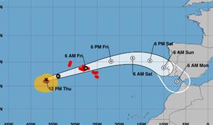 Huracán Gabrielle amenaza con azotar a las Azores la noche del jueves