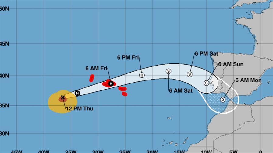 Huracán Gabrielle amenaza con azotar a las Azores la noche del jueves