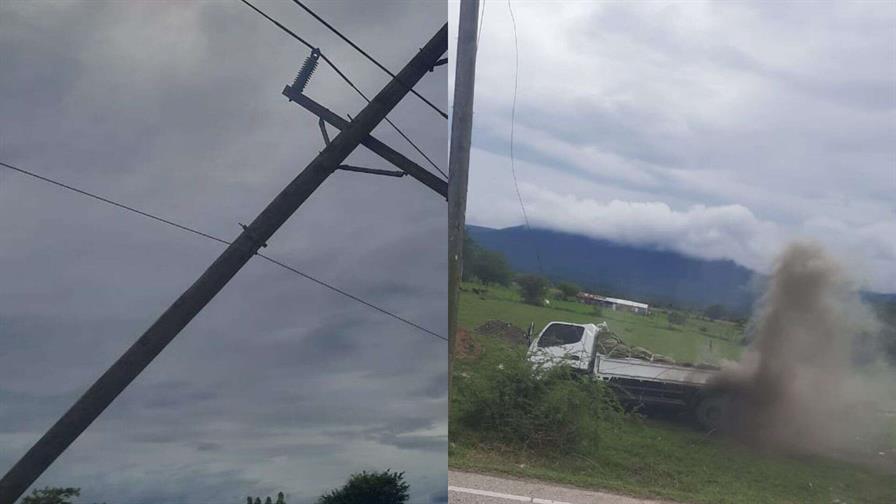 Accidente derriba poste y deja sin energía a decenas de comunidades en San Juan y Elías Piña