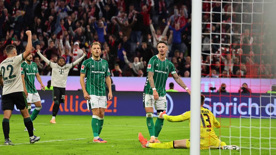 Bayern Múnich golea 4-0 al Werder Bremen y extiende a cinco su invicto en la Bundesliga