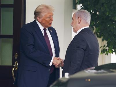 Donald Trump recibe en la Casa Blanca a Benjamín Netanyahu