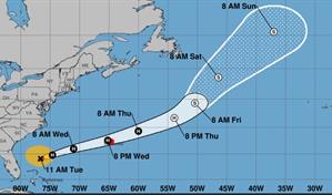 Imelda se convierte en huracán y amenaza con lluvias en Carolina del Norte