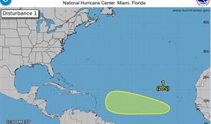 Centro Nacional de Huracanes vigila perturbación con potencial ciclónico en el Atlántico