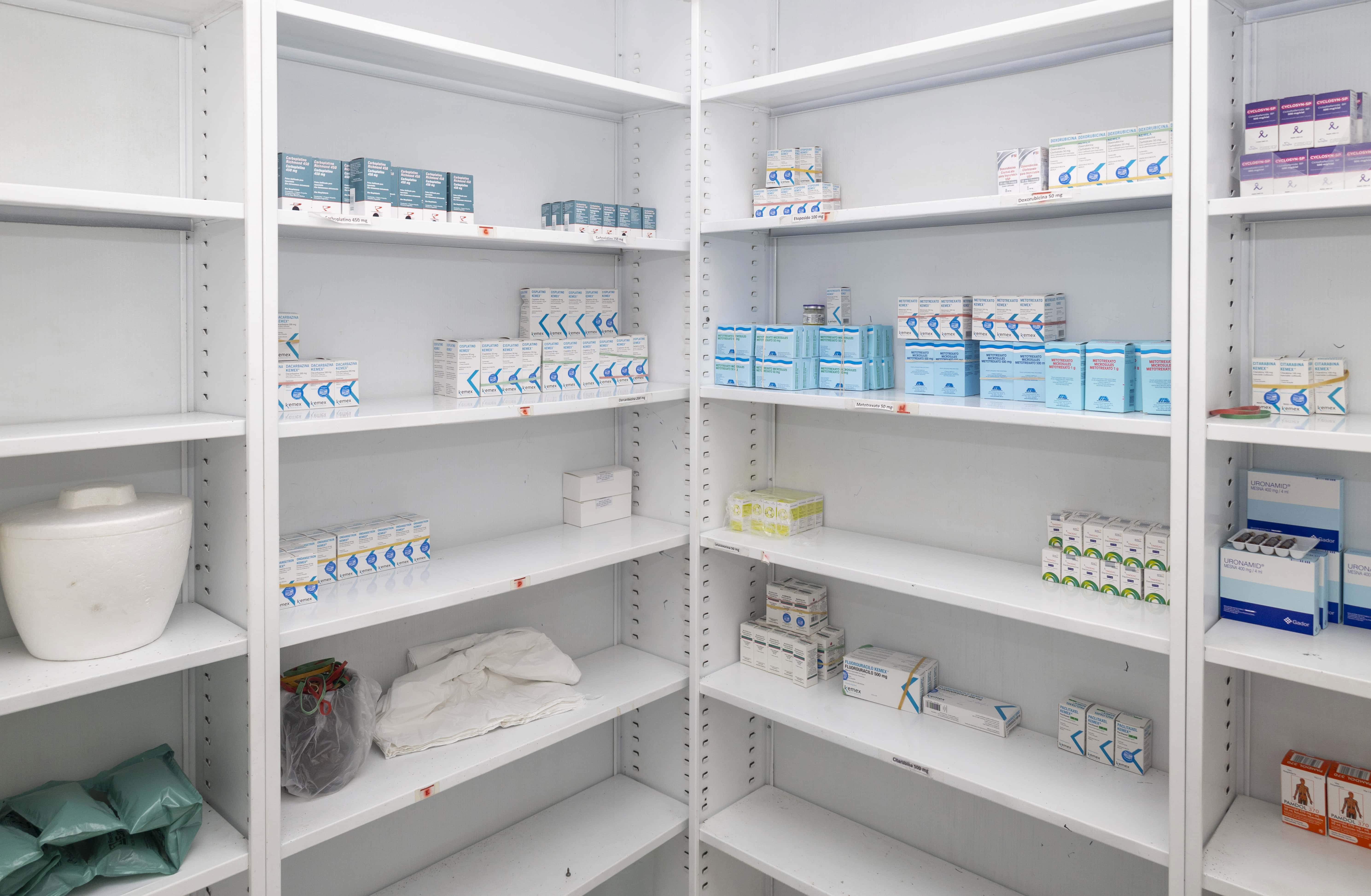 Área para entrega de medicamentos.