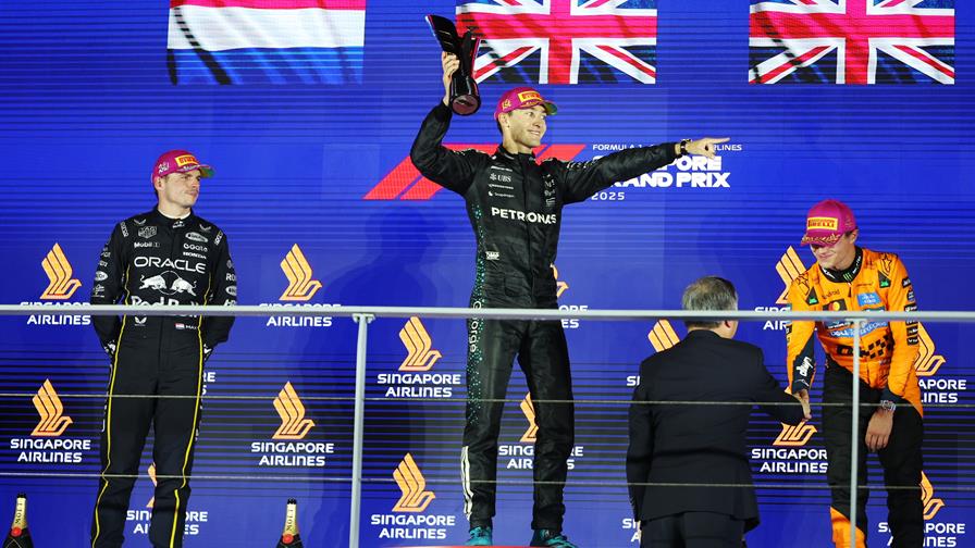 Russell gana el GP de Singapur, McLaren se lleva el título de constructores