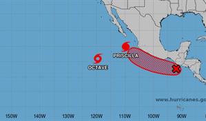 Huracán Priscilla se fortalece frente a México y amenaza con fuertes lluvias en Baja California Sur