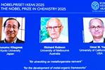 Nobel de Química es para tres científicos por el desarrollo de estructuras metal-orgánicas