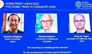 Nobel de Química es para tres científicos por el desarrollo de estructuras metal-orgánicas