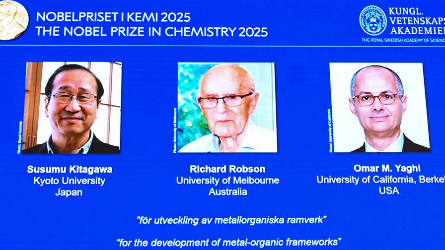 Nobel de Química es para tres científicos por el desarrollo de estructuras metal-orgánicas Nobel de Química es para tres científicos por el desarrollo de estructuras metal-orgánicas