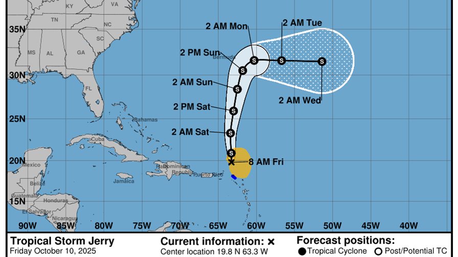 El oleaje de la tormenta Jerry afecta Puerto Rico mientras se aleja de las Islas Sotavento