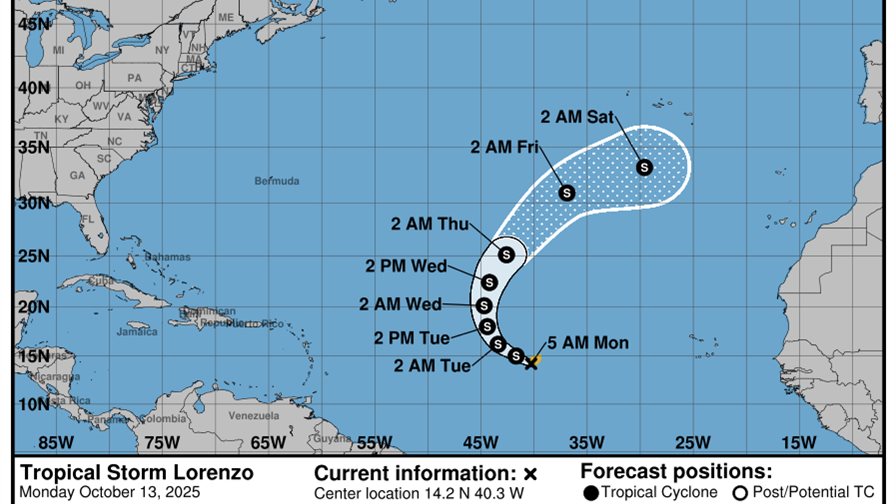 Se forma la tormenta tropical Lorenzo