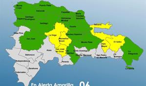 COE aumenta a seis las provincias en alerta amarilla por vaguada; mantiene 15 en verde