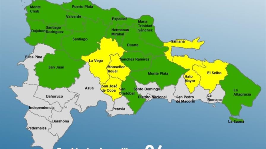 COE aumenta a seis las provincias en alerta amarilla por vaguada; mantiene 15 en verde COE aumenta a seis las provincias en alerta amarilla por vaguada; mantiene 15 en verde