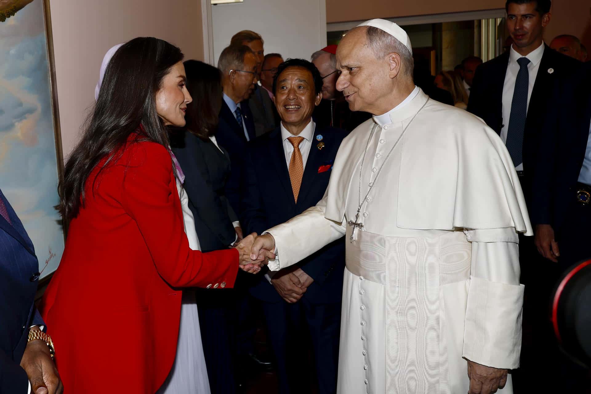 La reina Letizia y el papa llegan a la FAO en Roma para celebrar el Día de la Alimentación