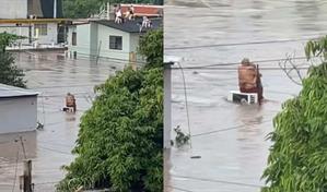 Los abuelitos que abrazados se salvaron en las inundaciones en México