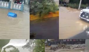Reportan inundaciones en municipios de Santiago por fuertes lluvias