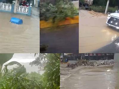 Reportan inundaciones en municipios de Santiago por lluvias