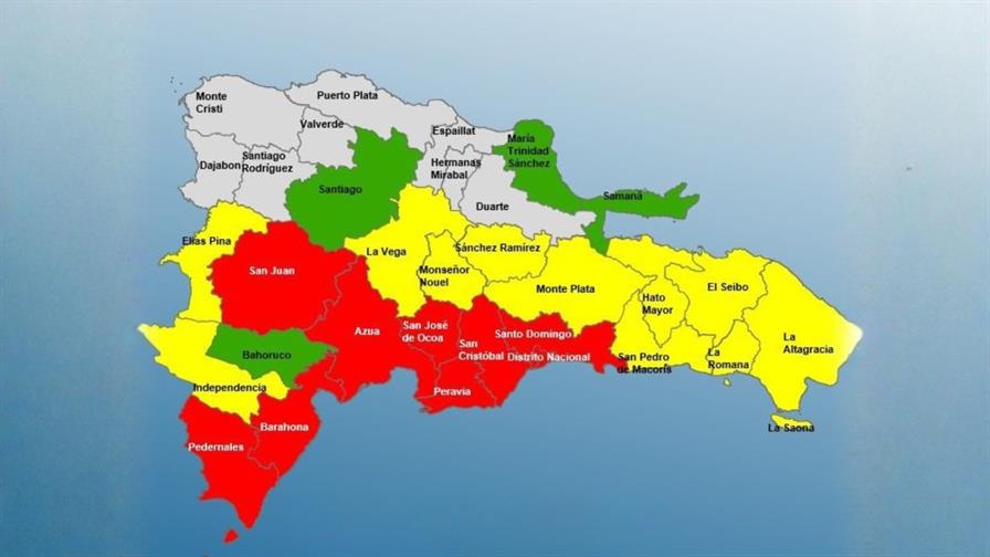 COE coloca al Distrito Nacional y ocho provincias en alerta roja