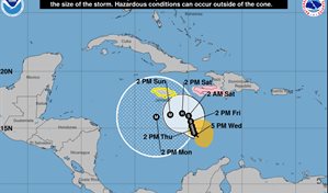 Tormenta Melissa tiene en incertidumbre a las autoridades por su comportamiento errático