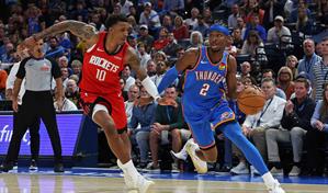 SGA lidera a los Thunder en triunfo ante los Rockets en emocionante apertura de la NBA