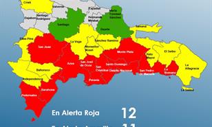 El COE incluye a La Romana, Monte Plata y San Pedro de Macorís en provincias en alerta roja