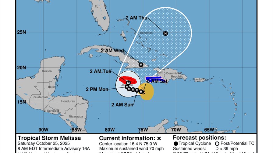 La tormenta Melissa reduce su velocidad y continúa fortaleciéndose en el Caribe