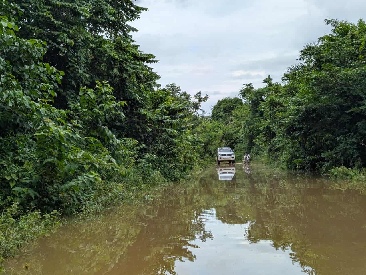 Algunas inundaciones de las registradas en Barahona por las lluvias de Melissa.