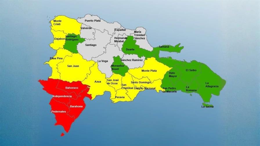 El COE coloca al Gran Santo Domingo y San Cristóbal en alerta amarilla por lluvias