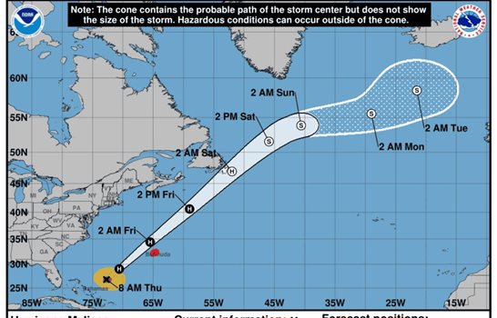 Huracán Melissa se aproxima a las Bermudas con vientos de 165 km/h; emiten aviso de huracán