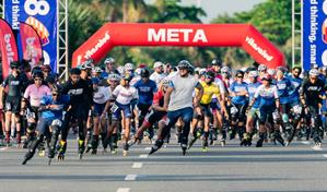 Unos 340 atletas participan en el Maratón de Patinaje celebrado en el Malecón de Santo Domingo
