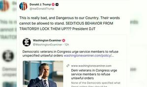 Trump evoca la pena de muerte para demócratas que instaron a militares a la desobediencia