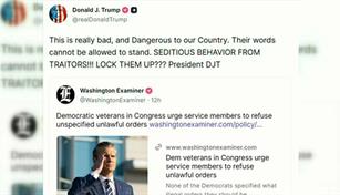 Trump evoca la pena de muerte para demócratas que instaron a militares a la desobediencia