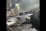 Accidente múltiple en el túnel de la 27 de Febrero deja cuatro personas con heridas leves